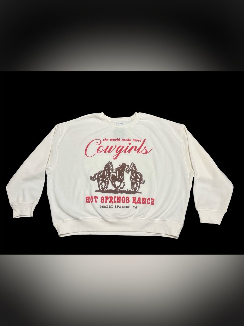 Grayson Threads Cream Sweatshirt with Pink & Red Graphic